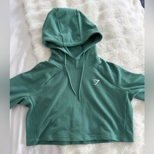 Gymshark Teal Long Sleeve Crop Top Sweatshirt